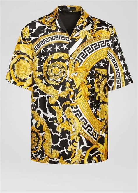 versace look alike mens shirts|Versace collection men shirt black.